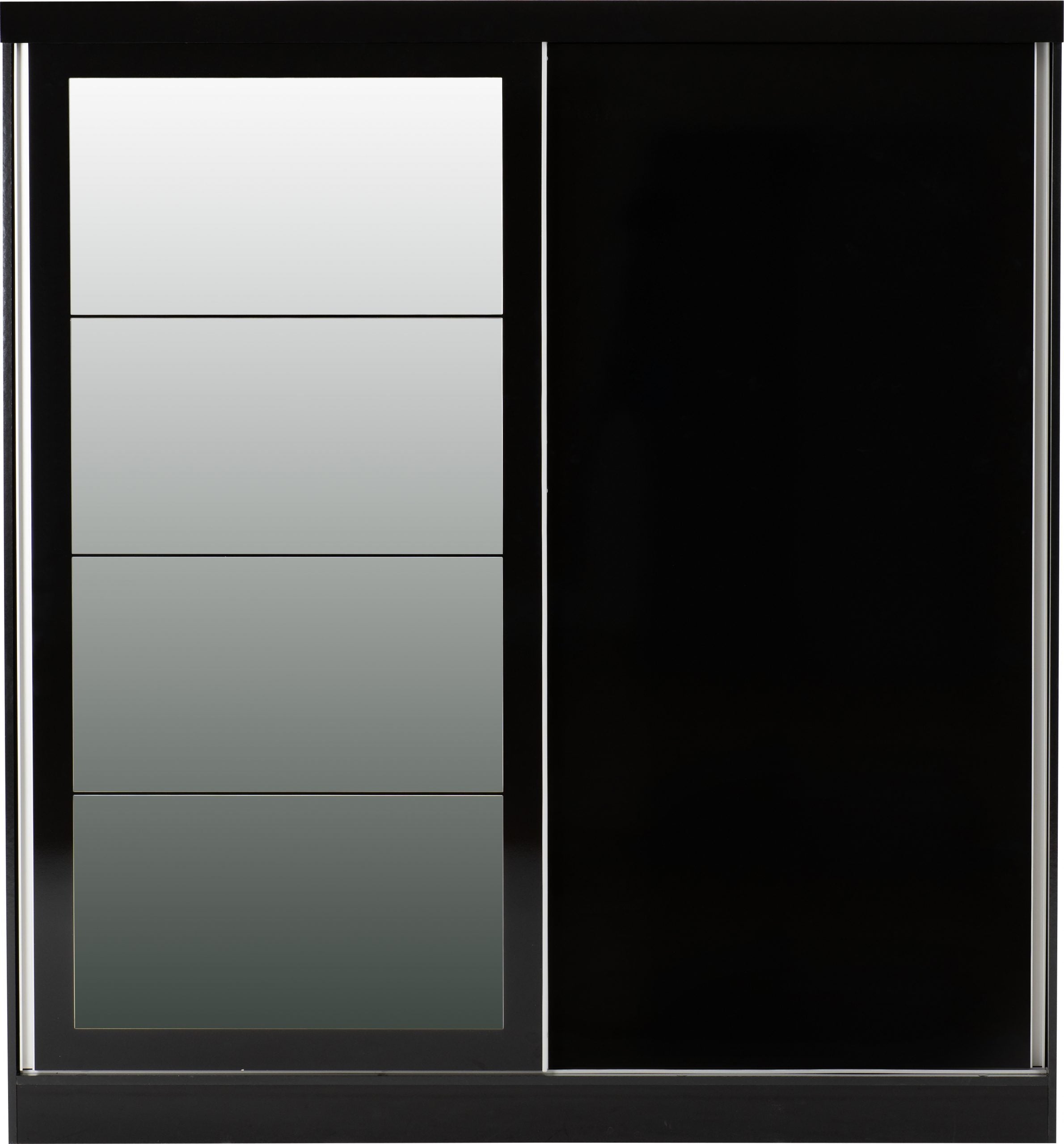 Nevada 2 Door Sliding Wardrobe (Black Gloss) WH