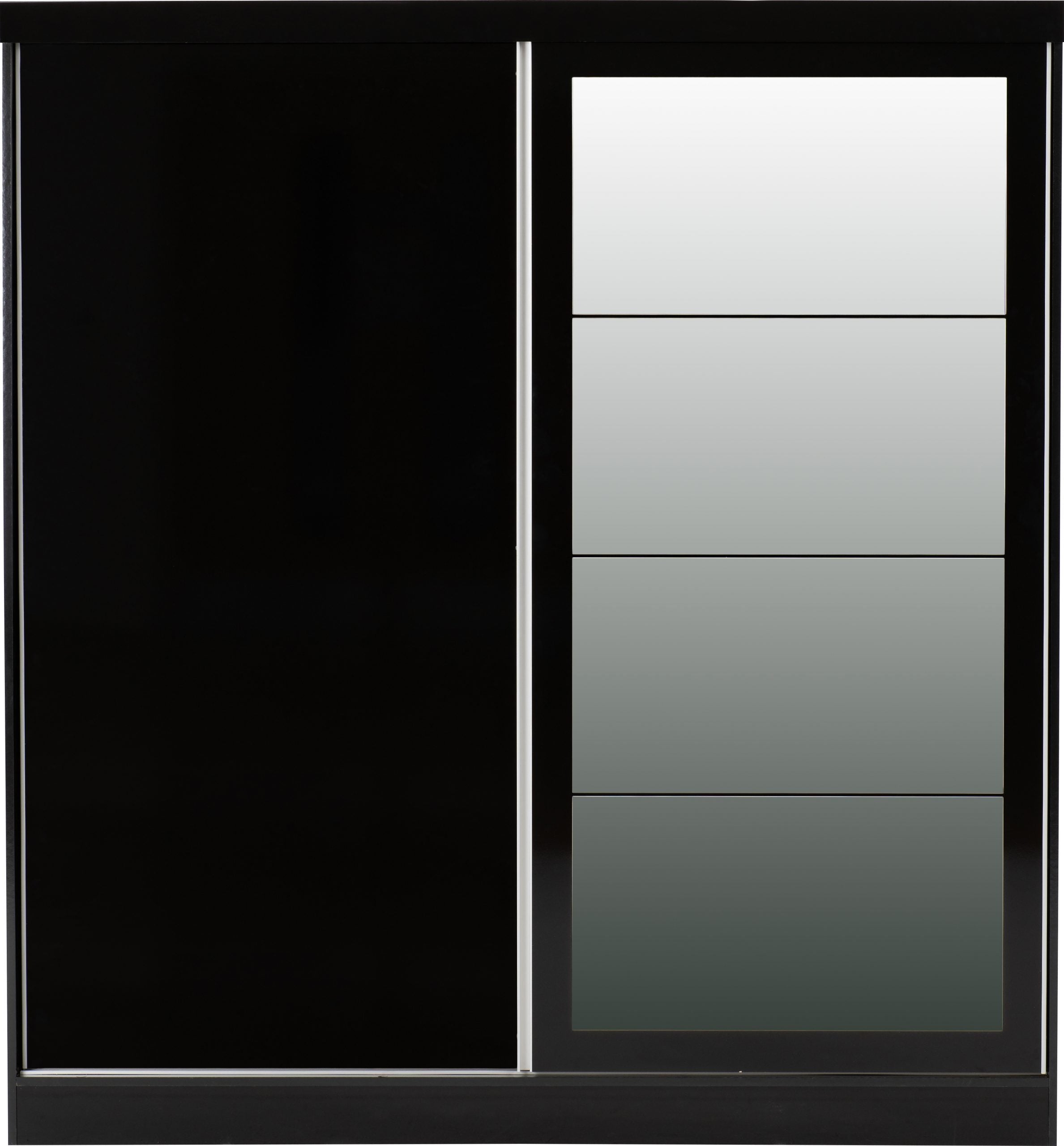 Nevada 2 Door Sliding Wardrobe (Black Gloss) WH