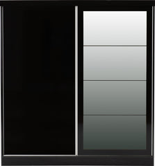 Nevada 2 Door Sliding Wardrobe (Black Gloss) WH