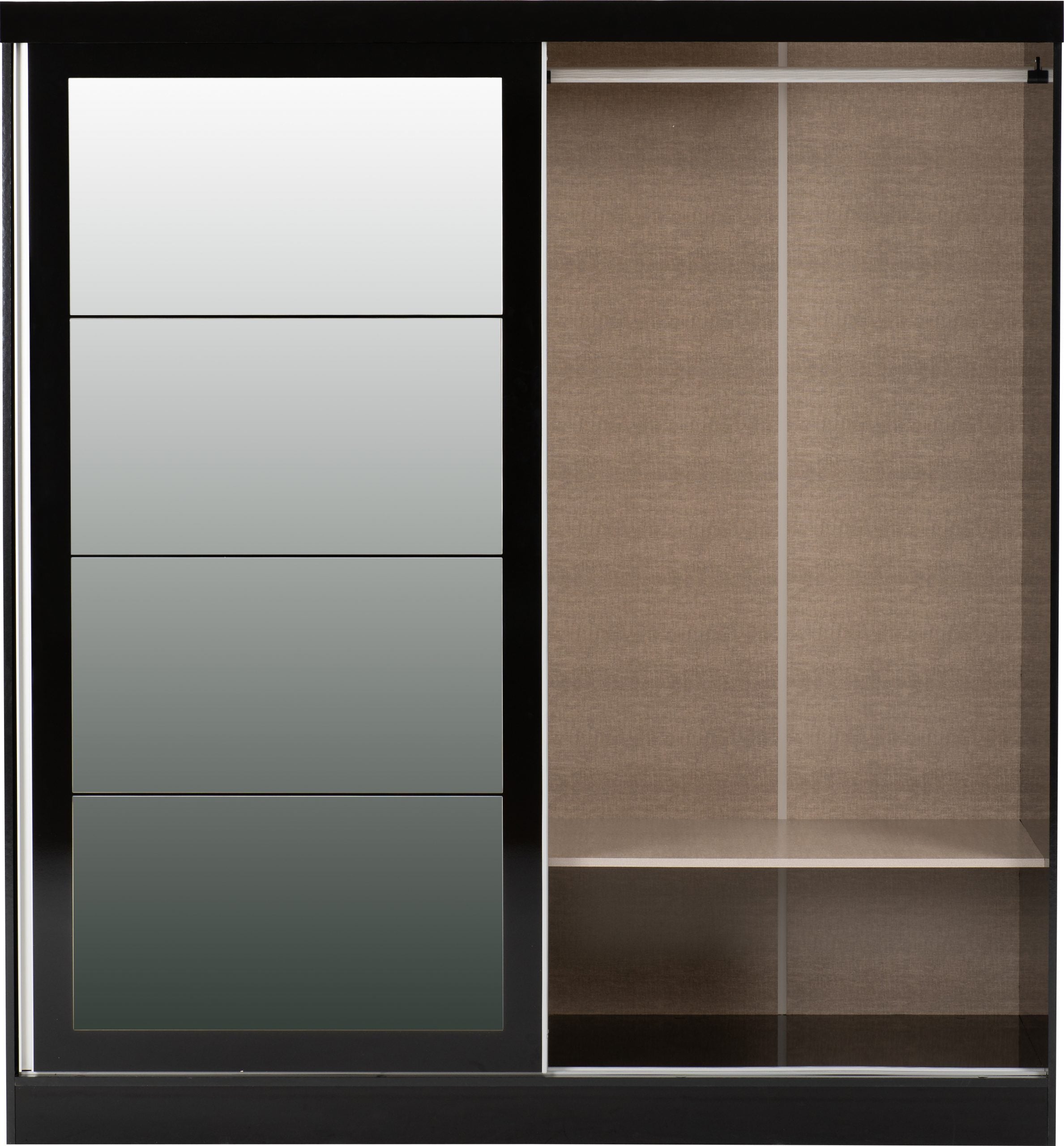 Nevada 2 Door Sliding Wardrobe (Black Gloss) WH