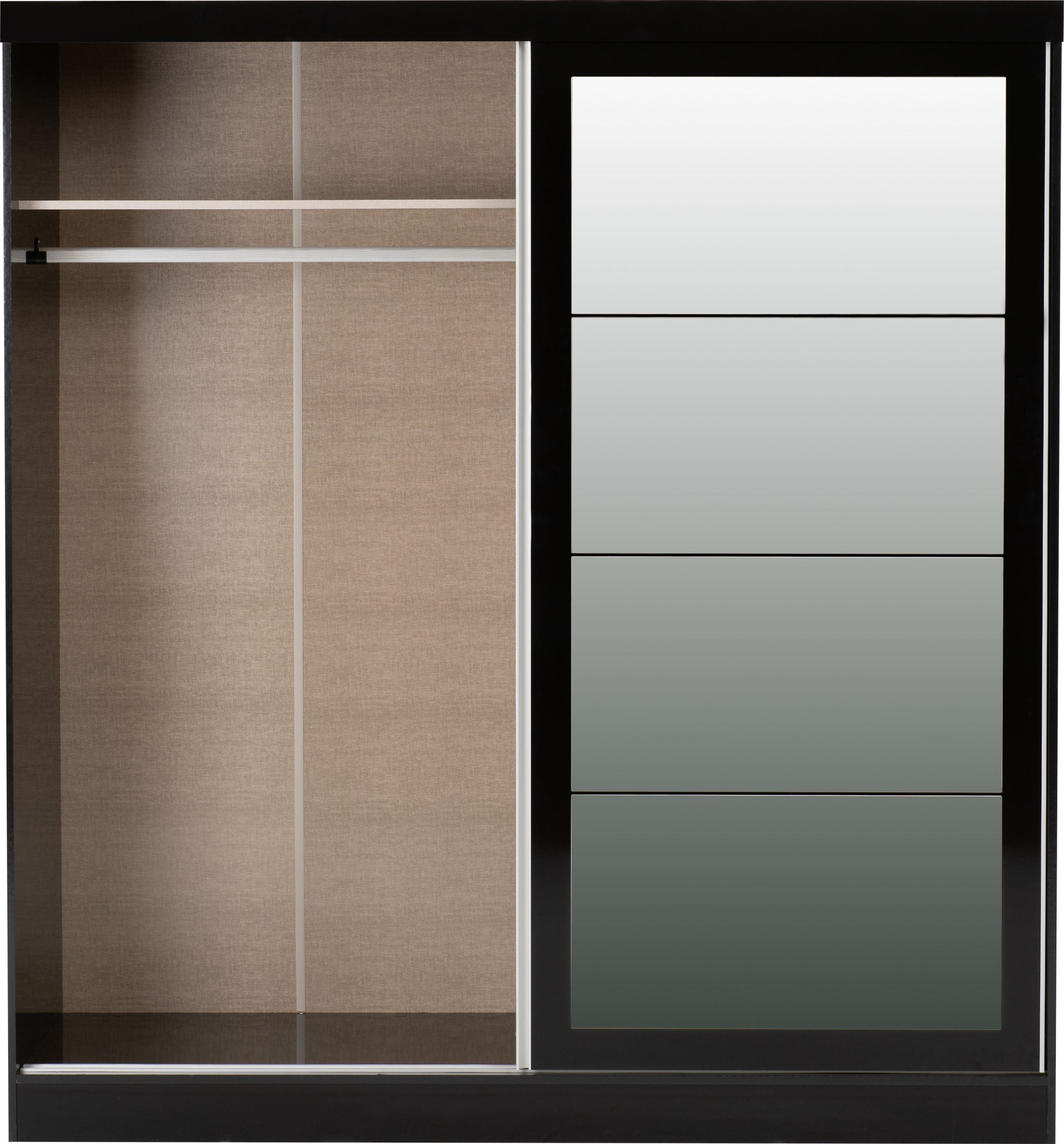 Nevada 2 Door Sliding Wardrobe (Black Gloss) WH