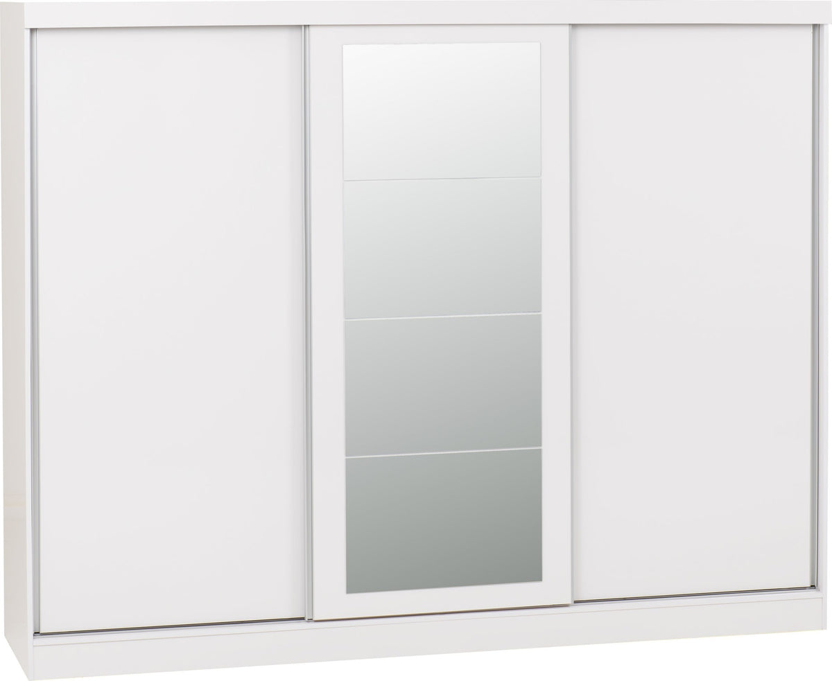 Nevada 3 Door Sliding Wardrobe (White Gloss) WH