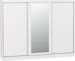 Nevada 3 Door Sliding Wardrobe (White Gloss) WH