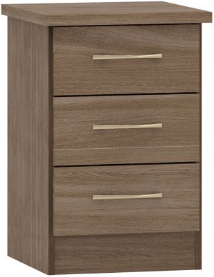 Nevada 3 Drawer Bedside Black Wood Grain - WH