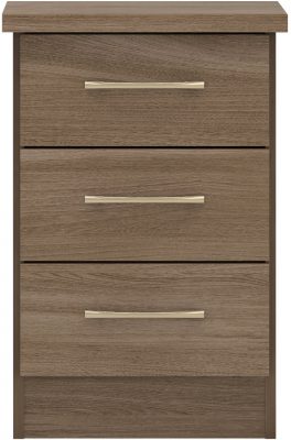 Nevada 3 Drawer Bedside Black Wood Grain - WH