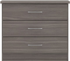 Nevada 3 Drawer Chest (Black Wood Grain) - WH