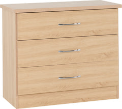 Nevada 3 Drawer Chest (Sonoma Oak Effect) - WH