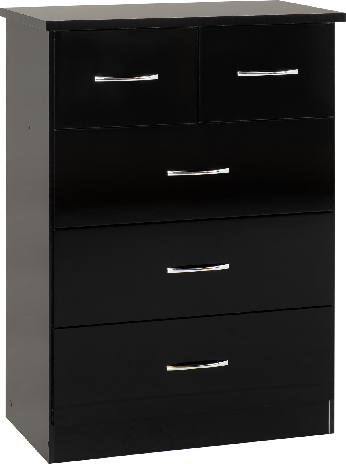 Nevada 3+2 Drawer Chest (Black Gloss) - WH