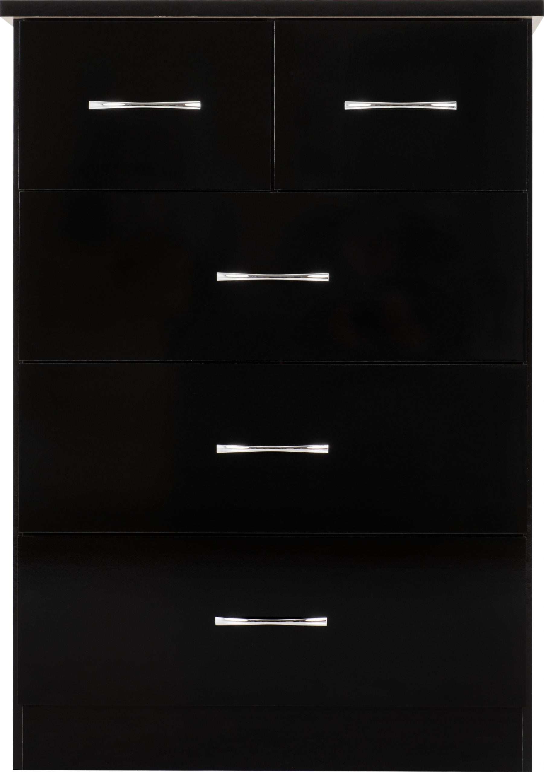 Nevada 3+2 Drawer Chest (Black Gloss) - WH