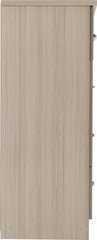 Nevada 3+2 Drawer Chest (Oyster Gloss/Light Oak Effect Veneer) - WH