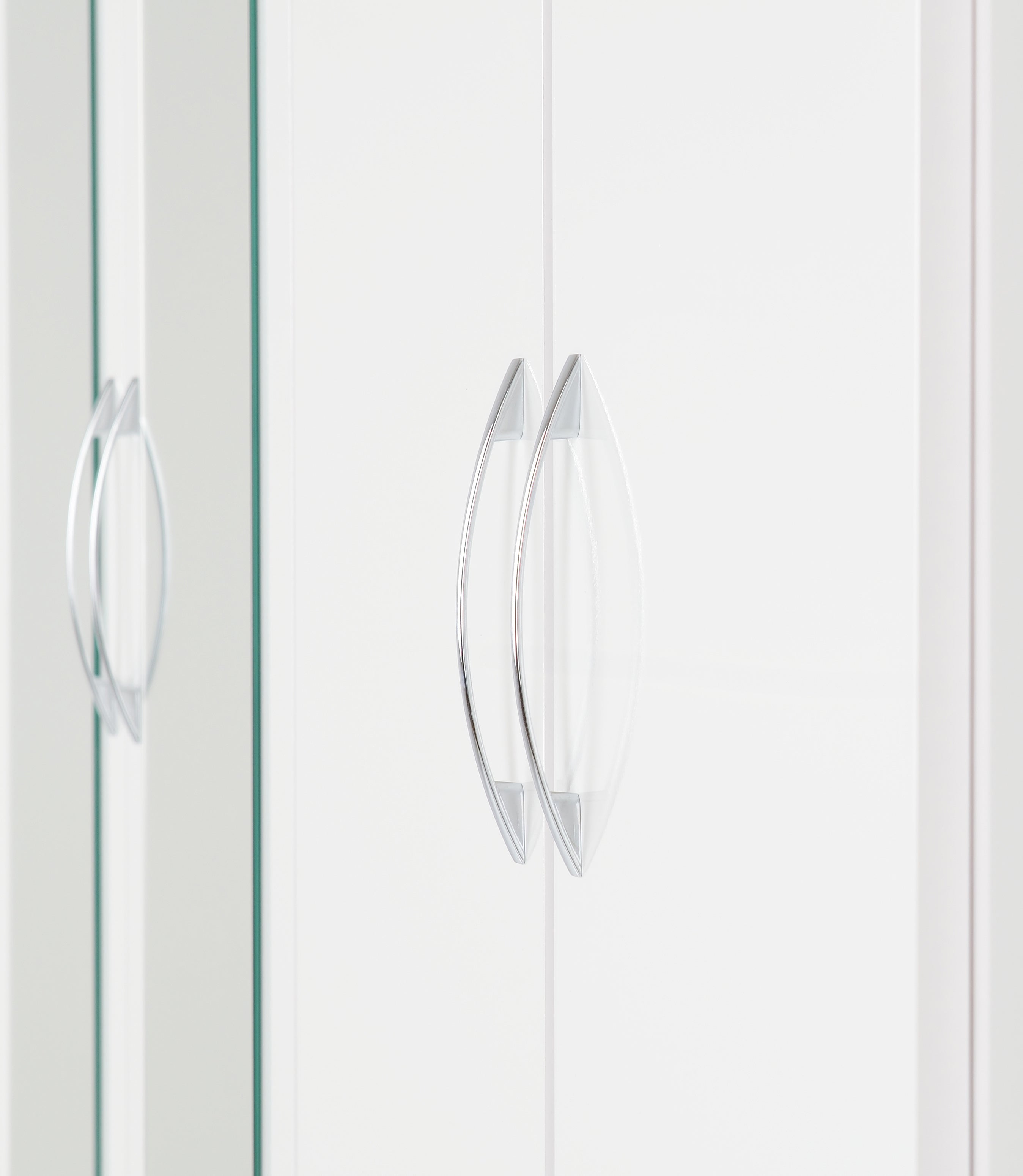 Nevada 4 Door 2 Drawer Mirrored Wardrobe (White Gloss) WH