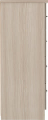 Nevada 5 Drawer Low Wardrobe (Oyster Gloss/Light Oak Effect Veneer) WH