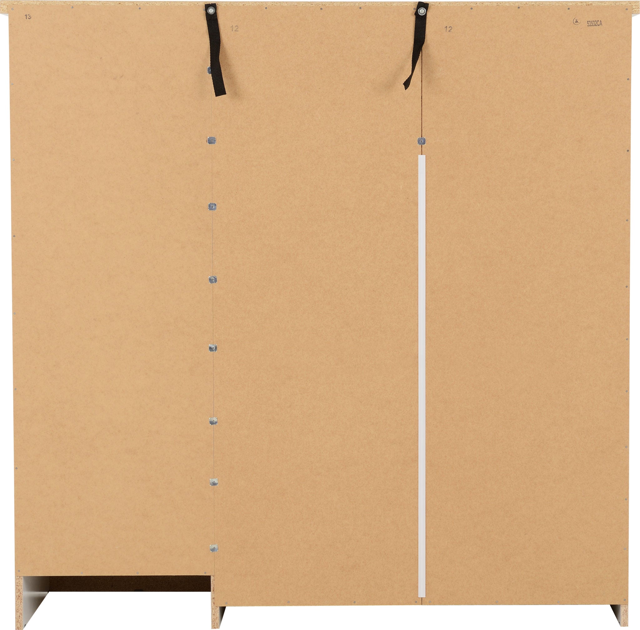 Nevada 5 Drawer Low Wardrobe (White Gloss) WH