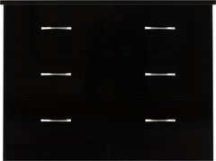 Nevada 6 Drawer Chest (Black Gloss) WH