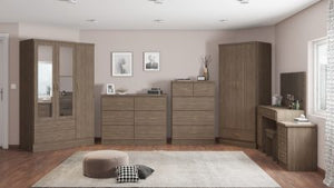 Nevada 3 Drawer Bedside Black Wood Grain