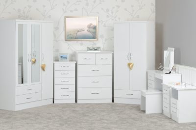 Nevada 3 Drawer Bedside White Gloss - WH