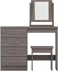 Nevada 4 Drawer Dressing Table Set (Black Wood Grain) WH