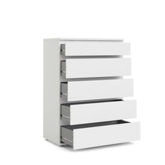 Nova 5 Drawer Wide Chest - White DE