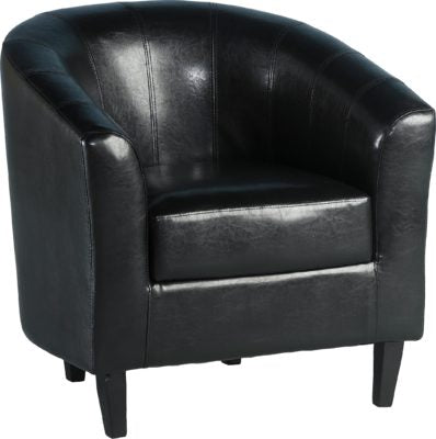 Tempo Tub Chair Black Faux Leather - WH