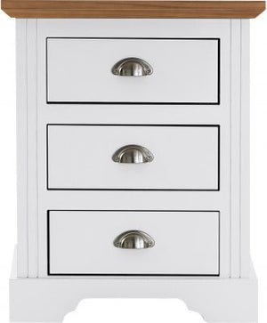Toledo 3 Drawer Bedside White/Oak Effect