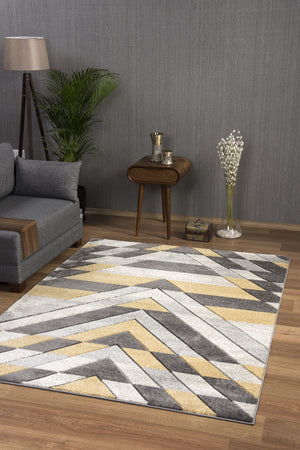 Asher Rug Grey-Mustard