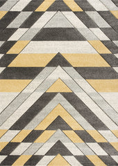 grey and mustard rug