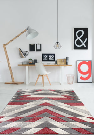 Asher Rug Grey-Red
