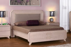 cream colored bed frame